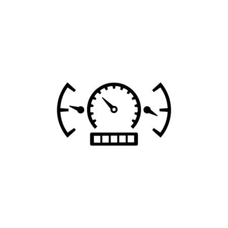 Car Speedometer and Dashboard vector icon. Simple flat symbol on white backgroundのイラスト素材