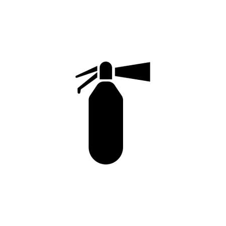 Fire Extinguisher. Flat Vector Icon. Simple black symbol on white backgroundのイラスト素材