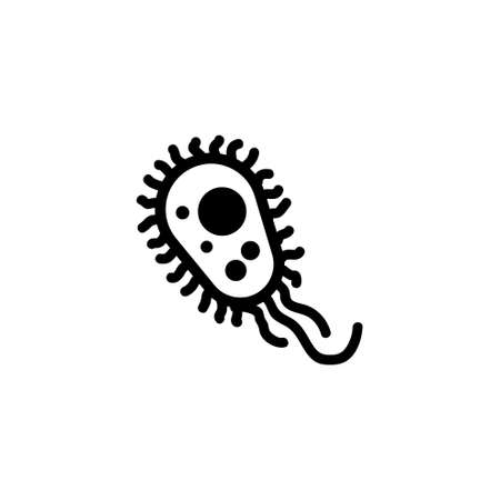 Paramecium Caudatum flat Vector Icon. Simple black symbol on white backgroundのイラスト素材