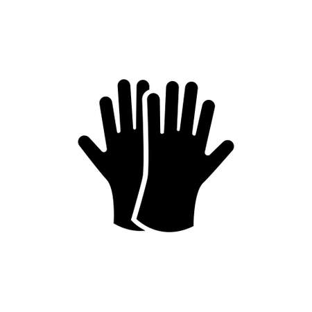 Protective Rubber Gloves. Flat Vector Icon. Simple black symbol on white backgroundのイラスト素材