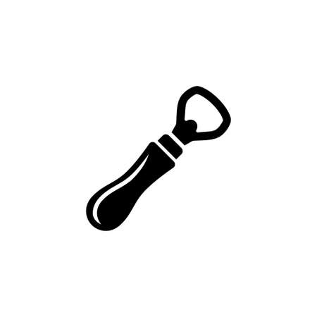 Bottle Opener flat Vector Icon. Simple black symbol on white backgroundのイラスト素材