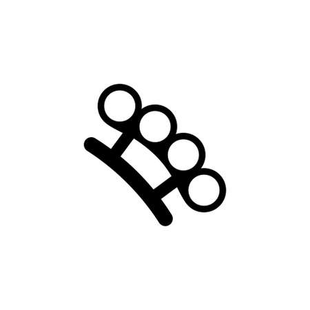 Brass Knuckles Flat Vector Icon. Simple black symbol on white backgroundのイラスト素材