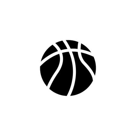 Basketball Ball. Flat Vector Icon. Simple black symbol on white backgroundのイラスト素材