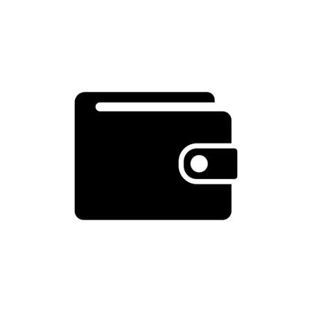 Wallet Flat Vector Icon. Simple black symbol on white backgroundのイラスト素材