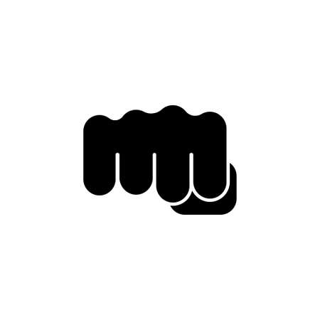 Fist punch, flat vector icon, simple black symbol on white background.のイラスト素材