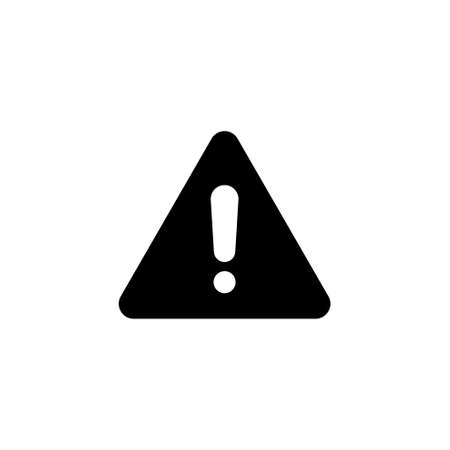 Exclamation Danger Point. Flat Vector Icon. Simple black symbol on white backgroundのイラスト素材