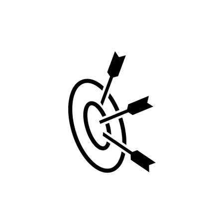 Target with Arrow. Flat Vector Icon. Simple black symbol on white backgroundのイラスト素材