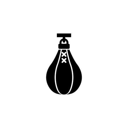 Punching Boxing Speed Bag. Flat Vector Icon. Simple black symbol on white backgroundの写真素材