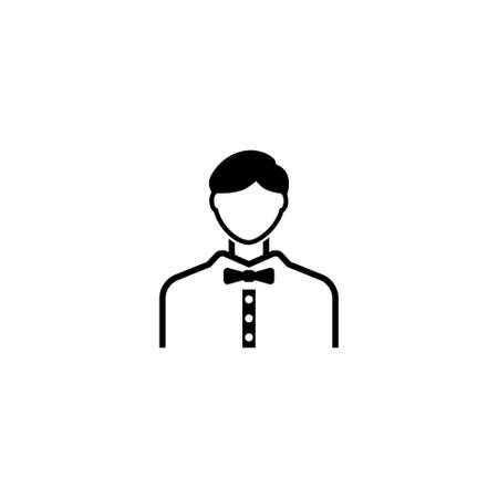 Casino Croupier. Referee Avatar. Flat Vector Icon. Simple black symbol on white backgroundの写真素材