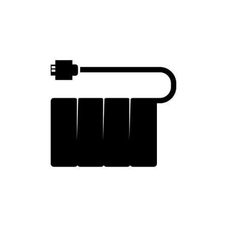 UPS Accumulator. Uninterruptible Power Supply. Flat Vector Icon. Simple black symbol on white backgroundのイラスト素材