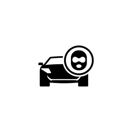 Car Thief. Flat Vector Icon. Simple black symbol on white backgroundの写真素材