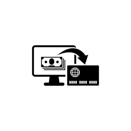 Online Banking. Flat Vector Icon. Simple black symbol on white backgroundのイラスト素材