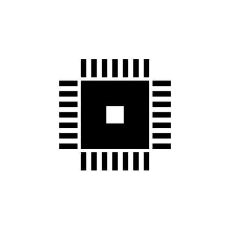 CPU Technology Chip Flat Vector Icon.のイラスト素材