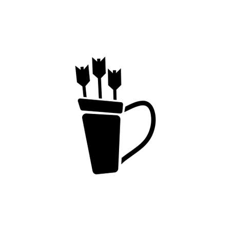 Quiver with Arrows. Flat Vector Icon. Simple black symbol on white backgroundのイラスト素材