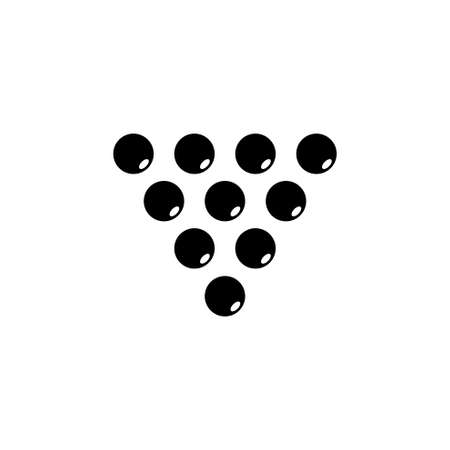 Billiard Balls Triangle. Flat Vector Icon illustration. Simple black symbol on white background. Billiard Balls Triangle sign design template for web and mobile UI elementのイラスト素材