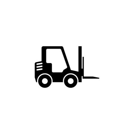 Forklift Delivery Truck. Flat Vector Icon illustration. Simple black symbol on white background. Forklift Delivery Truck sign design template for web and mobile UI elementのイラスト素材