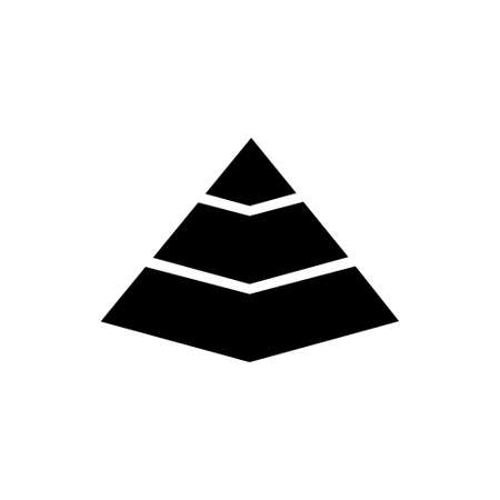 Pyramid Chart. Flat Vector Icon illustration. Simple black symbol on white background. Pyramid Chart sign design template for web and mobile UI elementのイラスト素材