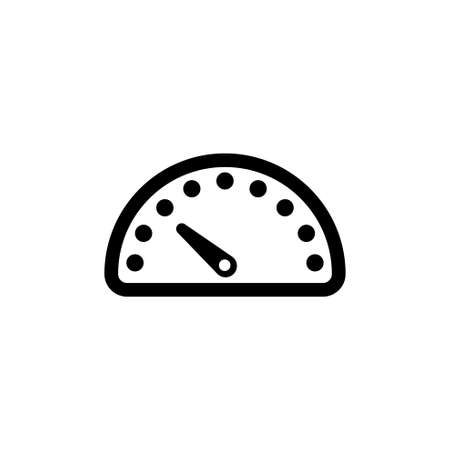 Speedometer, Car Speed Meter. Flat Vector Icon illustration. Simple black symbol on white background. Speedometer, Car Speed Meter sign design template for web and mobile UI elementの写真素材