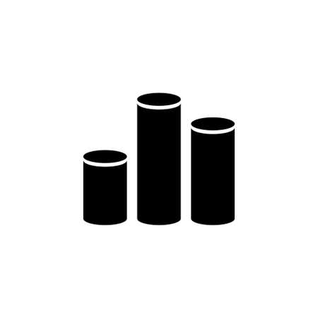 Profit, Growth Business Columns. Flat Vector Icon illustration. Simple black symbol on white background. Profit, Growth Business Columns sign design template for web and mobile UI elementのイラスト素材
