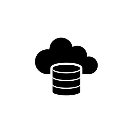 Cloud Computing Database, Computing Server. Flat Vector Icon illustration. Simple black symbol on white background. Cloud Computing Database, Server sign design template for web and mobile UI elementのイラスト素材