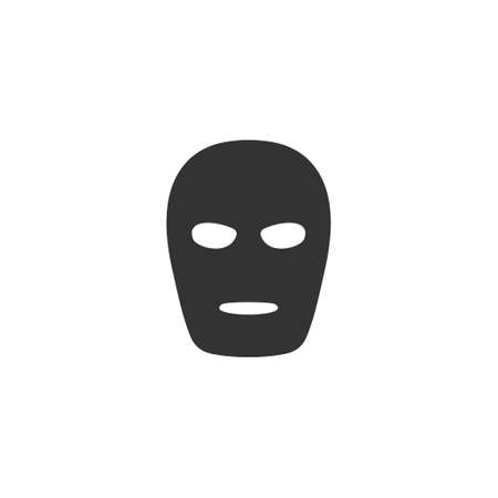 Mask. Black Icon Flat on white backgroundのイラスト素材