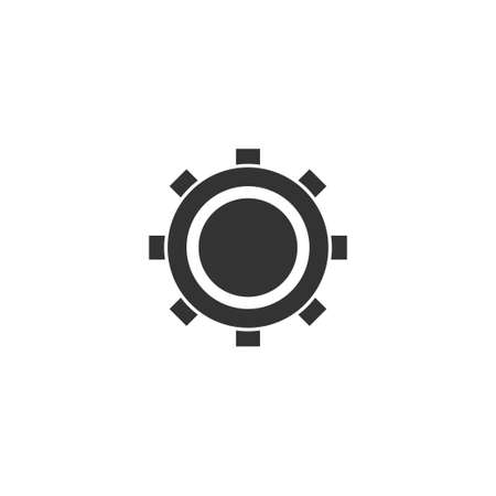 Cog. Black Icon Flat on white backgroundのイラスト素材