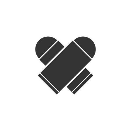 Bullet. Black Icon Flat on white backgroundのイラスト素材