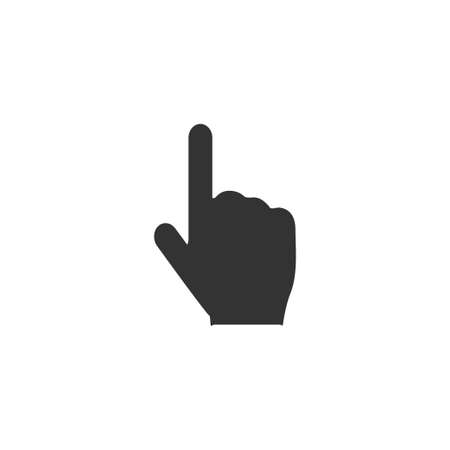 Hand cursor. Black Icon Flat on white backgroundのイラスト素材