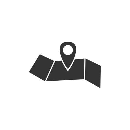 Location. Black Icon Flat on white backgroundのイラスト素材