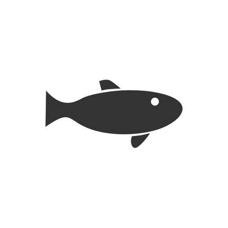 Fish. Black Icon Flat on white backgroundのイラスト素材