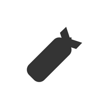 Air Bomb. Black Icon Flat on white backgroundのイラスト素材