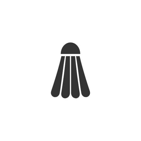 Badminton Shuttlecock. Black Icon Flat on white backgroundのイラスト素材