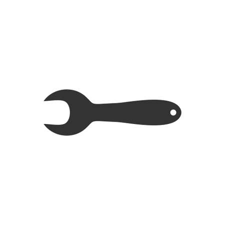 Wrench. Black Icon Flat on white backgroundのイラスト素材