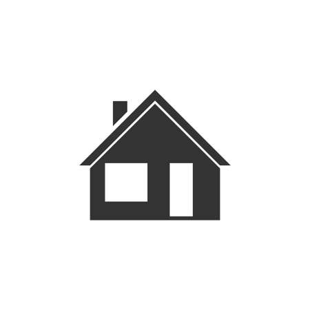 Home. Black Icon Flat on white backgroundのイラスト素材