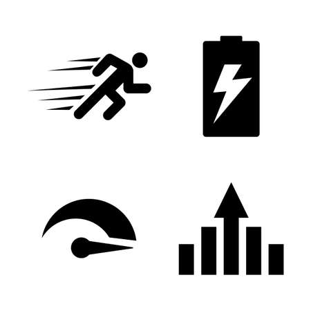 Performance, Improvement. Simple Related Vector Icons Set for Video, Mobile Apps, Web Sites, Print Projects and Your Design. Performance, Improvement icon Black Flat Illustration on White Background.のイラスト素材