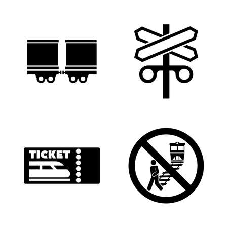 Railroad, Railway Train. Simple Related Vector Icons Set for Video, Mobile Apps, Web Sites, Print Projects and Your Design. Seasonal Tyre Fitting icon Black Flat Illustration on White Background.のイラスト素材