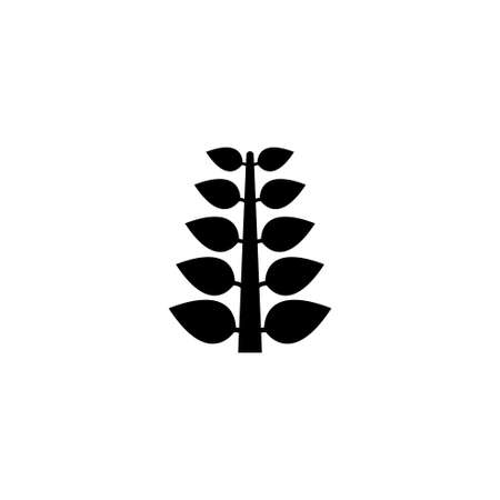 Branch with Leaves, Tree Sprout. Flat Vector Icon illustration. Simple black symbol on white background. Branch with Leaves, Tree Sprout sign design template for web and mobile UI elementのイラスト素材