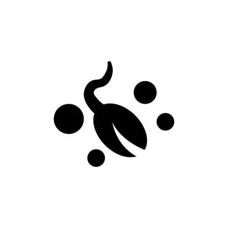 Plant Growing Seed, Sprouted Grain. Flat Vector Icon illustration. Simple black symbol on white background. Plant Growing Seed, Sprouted Grain sign design template for web and mobile UI elementのイラスト素材