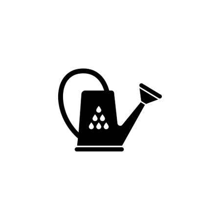 Watering Garden Can, Gardening Equipment. Flat Vector Icon illustration. Simple black symbol on white background. Watering Can, Gardening Equipment sign design template for web and mobile UI elementのイラスト素材