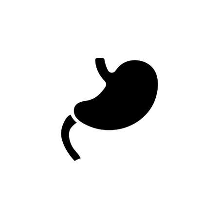 Stomach, Human Digestive Organ, Anatomy. Flat Vector Icon illustration. Simple black symbol on white background. Stomach, Human Digestive Organ sign design template for web and mobile UI elementのイラスト素材