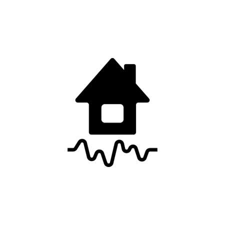Real Estate Prices Growth, Home Graph. Flat Vector Icon illustration. Simple black symbol on white background. Real Estate Prices Growth, Home Graph sign design template for web and mobile UI elementのイラスト素材