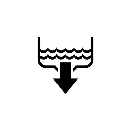 Water Drain, Bathroom Sink, Plumbing. Flat Vector Icon illustration. Simple black symbol on white background. Water Drain, Bathroom Sink, Plumbing sign design template for web and mobile UI elementのイラスト素材