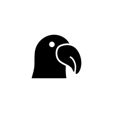 Dodo Bird Silhouette, Parrot Cockatoo. Flat Vector Icon illustration. Simple black symbol on white background. Dodo Bird Silhouette, Parrot Cockatoo sign design template for web and mobile UI elementのイラスト素材
