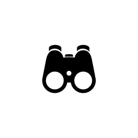 Optical Binoculars, Field Zoom Glasses. Flat Vector Icon illustration. Simple black symbol on white background. Optical Binoculars Field Zoom Glasses sign design template for web and mobile UI elementのイラスト素材