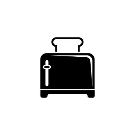 Toaster, Kitchen Electric Device for Toasts. Flat Vector Icon illustration. Simple black symbol on white background. Toaster Kitchen Electric Device sign design template for web and mobile UI elementのイラスト素材