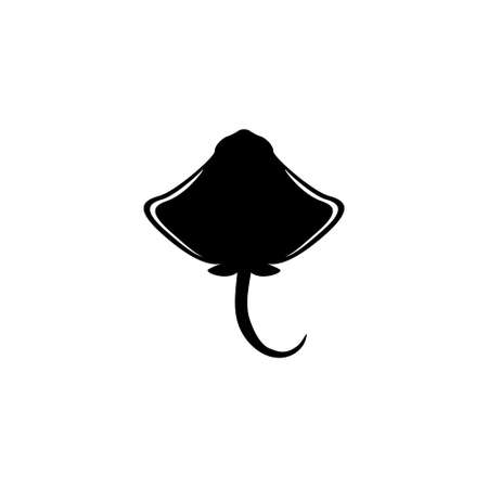 Stingray Ocean Animal, Electric Ray. Flat Vector Icon illustration. Simple black symbol on white background. Stingray Ocean Animal, Electric Ray sign design template for web and mobile UI elementのイラスト素材