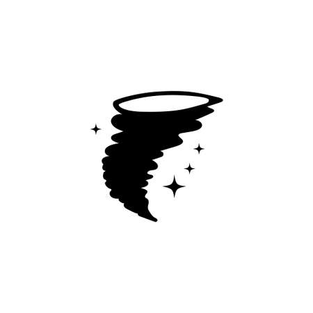 Storm Hurricane Whirlwind, Magic Tornado. Flat Vector Icon illustration. Simple black symbol on white background. Hurricane Whirlwind, Magic Tornado sign design template for web and mobile UI elementのイラスト素材