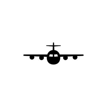 Private Jet Plane, Small Jet Plane, Warplane. Flat Vector Icon illustration. Simple black symbol on white background. Private Jet Airplane, Jetplane, sign design template for web and mobile UI elementのイラスト素材