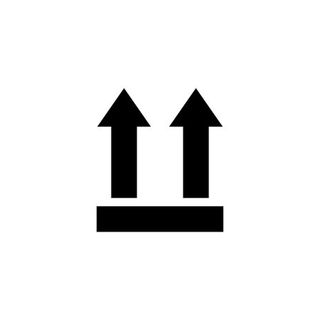 A simple black and white icon depicting two upward pointing arrows, symbolizing growth, progress, or an upward trend.のイラスト素材