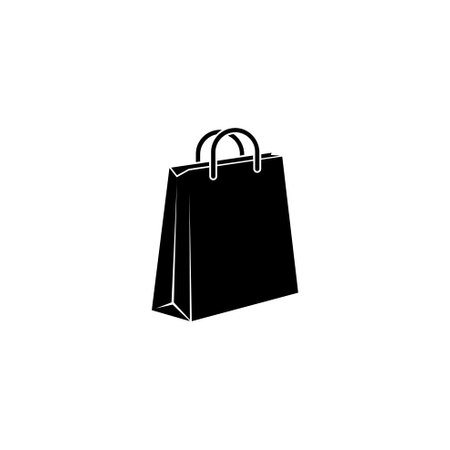 Black vector icon of a shopping bag, ideal for commercial use.のイラスト素材